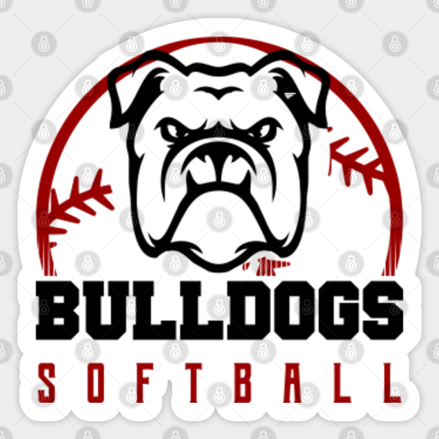 Bulldogs Softball Mascot Logo Bulldogs Softball Sticker TeePublic